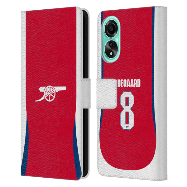 Arsenal FC 2024/25 Players Home Kit Martin Ødegaard Leather Book Wallet Case Cover For OPPO A78 4G