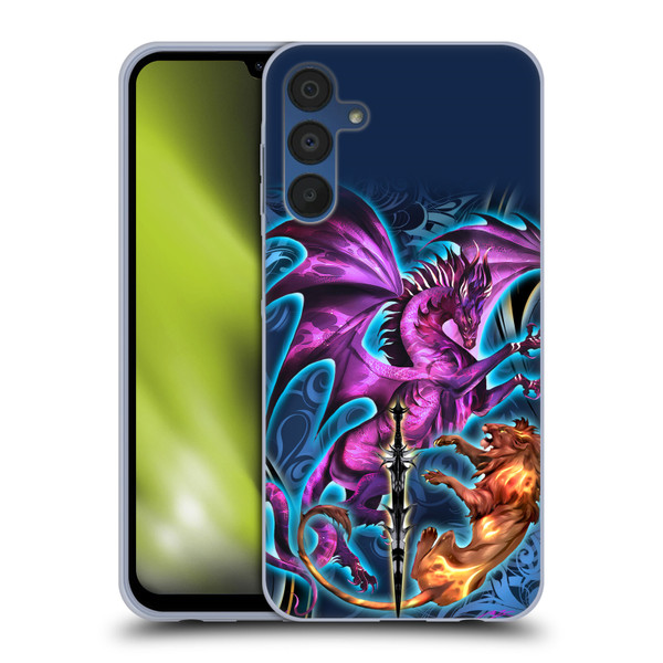 Ruth Thompson Art Purple Dragon, Sword & Lion Soft Gel Case for Samsung Galaxy A15