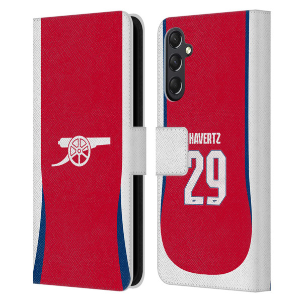 Arsenal FC 2024/25 Players Home Kit Kai Havertz Leather Book Wallet Case Cover For Samsung Galaxy A24 4G / M34 5G