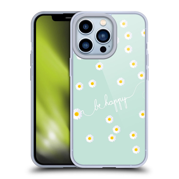 Monika Strigel Happy Daisy Mint Soft Gel Case for Apple iPhone 13 Pro