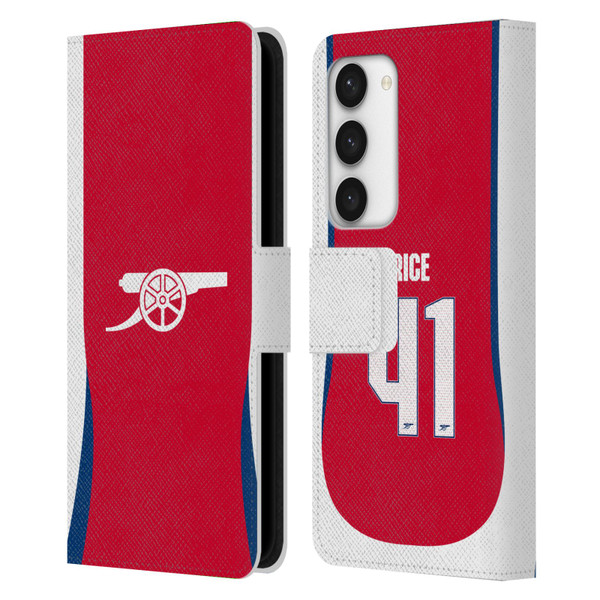 Arsenal FC 2024/25 Players Home Kit Declan Rice Leather Book Wallet Case Cover For Samsung Galaxy S23 5G