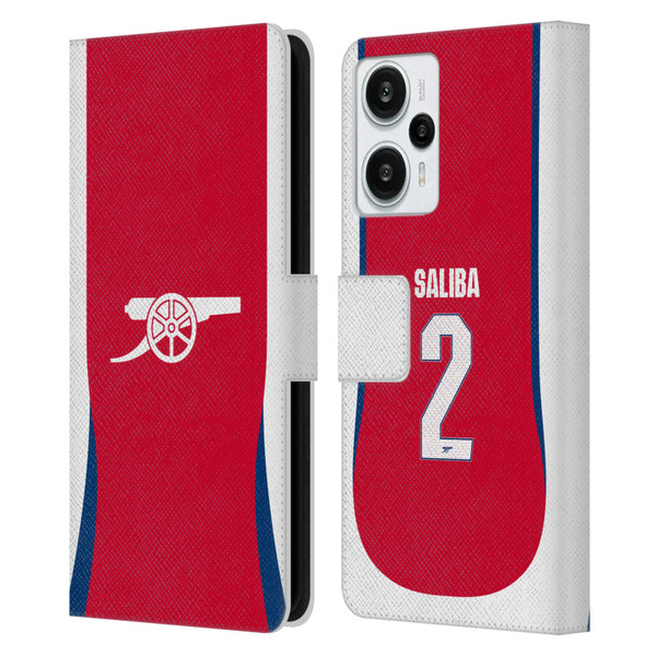 Arsenal FC 2024/25 Players Home Kit William Saliba Leather Book Wallet Case Cover For Xiaomi Redmi Note 12T