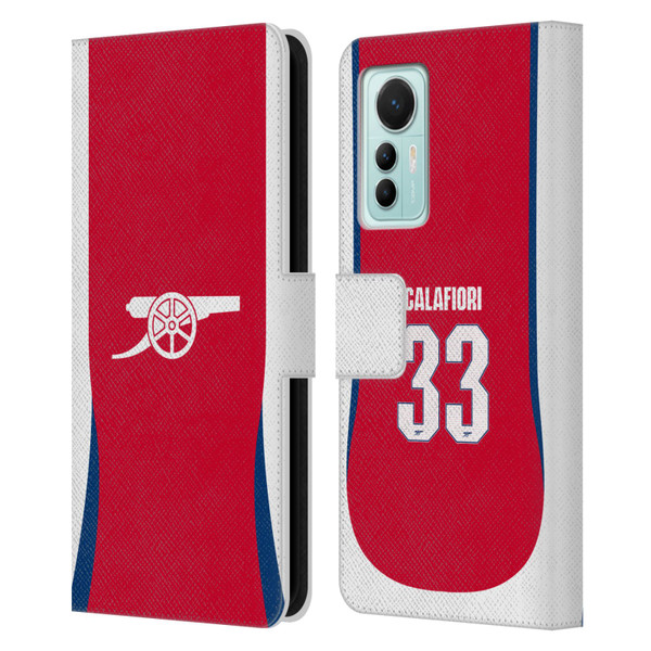 Arsenal FC 2024/25 Players Home Kit Riccardo Calafiori Leather Book Wallet Case Cover For Xiaomi 12 Lite