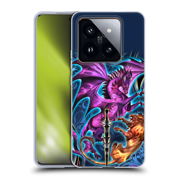 Ruth Thompson Art Purple Dragon, Sword & Lion Soft Gel Case for Xiaomi 14 Pro