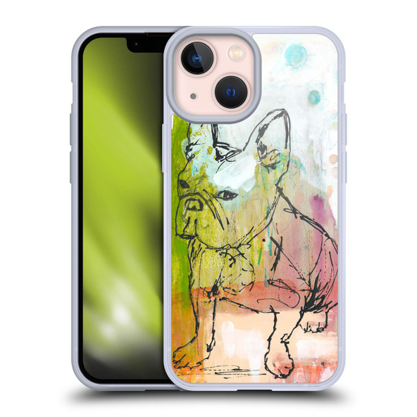 Wyanne Animals French Bulldog Sketch Soft Gel Case for Apple iPhone 13 Mini
