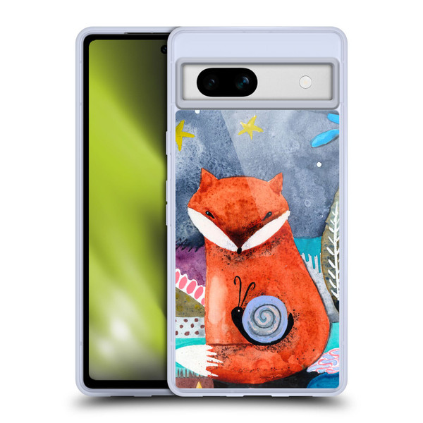 Wyanne Animals Nighty Nite Fox Soft Gel Case for Google Pixel 7a