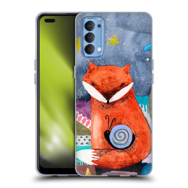 Wyanne Animals Nighty Nite Fox Soft Gel Case for OPPO Reno 4 5G