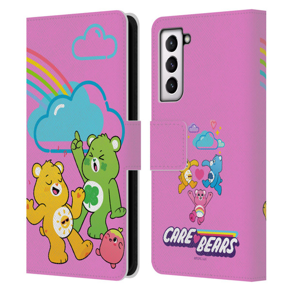 Care Bears Characters Funshine, Cheer And Grumpy Group Leather Book Wallet Case Cover For Samsung Galaxy S21 5G