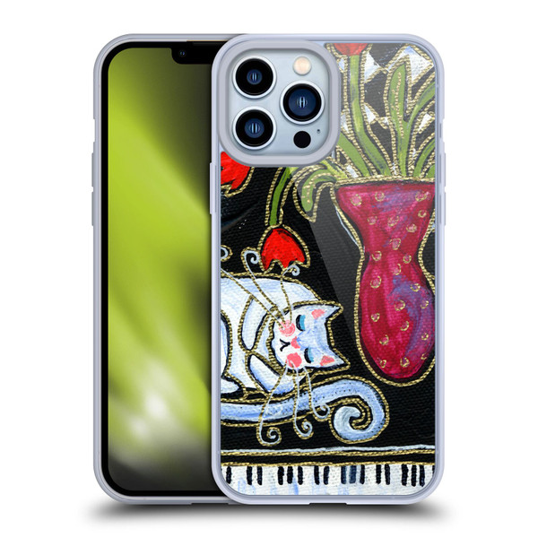 Wyanne Cat Kitty Asleep On The Piano Soft Gel Case for Apple iPhone 13 Pro Max