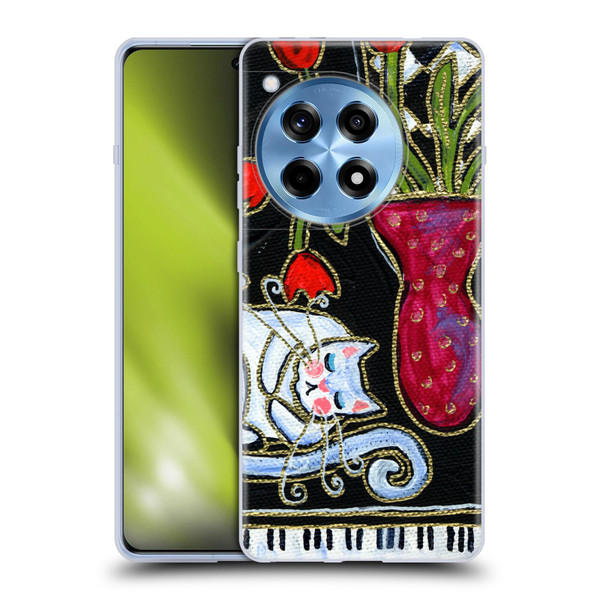 Wyanne Cat Kitty Asleep On The Piano Soft Gel Case for OnePlus 12R
