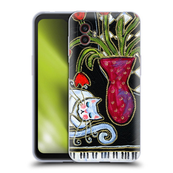 Wyanne Cat Kitty Asleep On The Piano Soft Gel Case for Samsung Galaxy Xcover6 Pro/Pro2