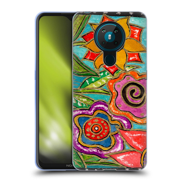 Wyanne Nature Funky Flower Garden Soft Gel Case for Nokia 5.3
