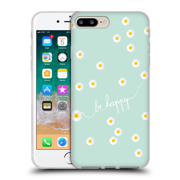 Monika Strigel Happy Daisy Mint Soft Gel Case for Apple iPhone 7 Plus / iPhone 8 Plus