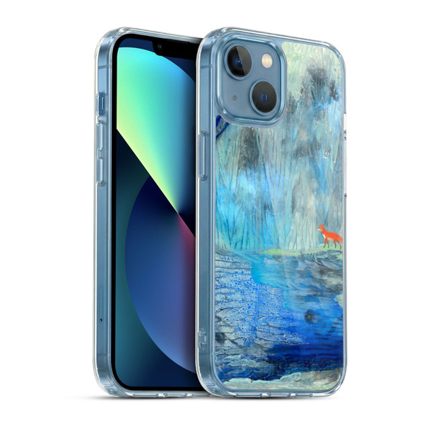 Wyanne Nature 2 Red Fox Blue River Soft Gel Case for Apple iPhone 13 Mini & MagSafe