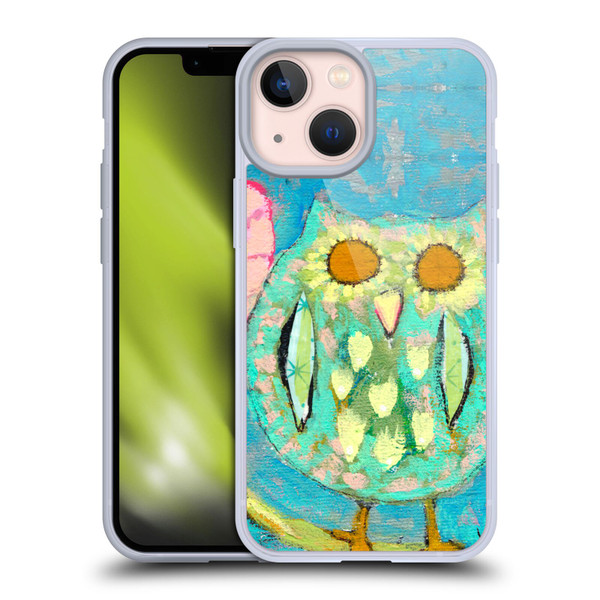 Wyanne Owl Bird Painting Soft Gel Case for Apple iPhone 13 Mini