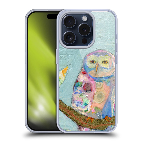 Wyanne Owl Watercolour Art Soft Gel Case for Apple iPhone 15 Pro