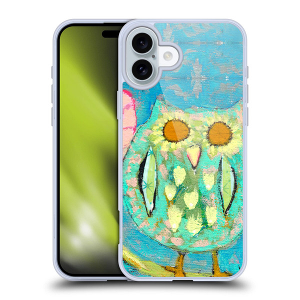 Wyanne Owl Bird Painting Soft Gel Case for Apple iPhone 16 Plus