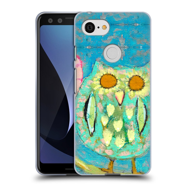 Wyanne Owl Bird Painting Soft Gel Case for Google Pixel 3