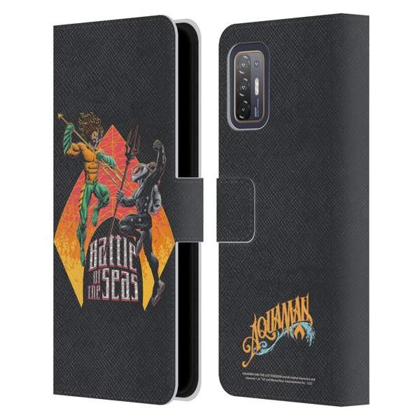Aquaman And The Lost Kingdom Graphics Battle Of The Seas Leather Book Wallet Case Cover For HTC Desire 21 Pro 5G