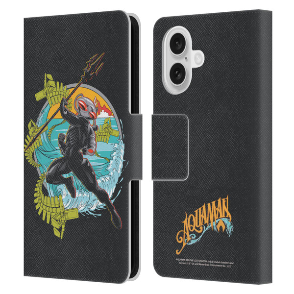 Aquaman And The Lost Kingdom Graphics Black Manta Art Leather Book Wallet Case Cover For Apple iPhone 16