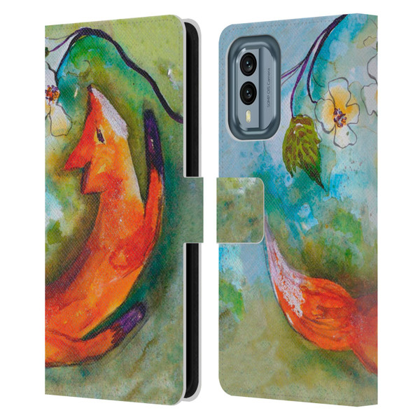 Wyanne Animals Fox In The Round Leather Book Wallet Case Cover For Nokia X30