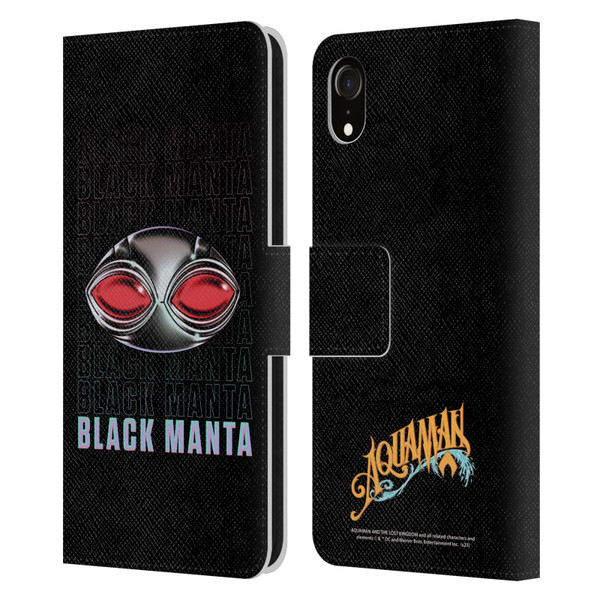 Aquaman And The Lost Kingdom Graphics Black Manta Helmet Leather Book Wallet Case Cover For Apple iPhone XR