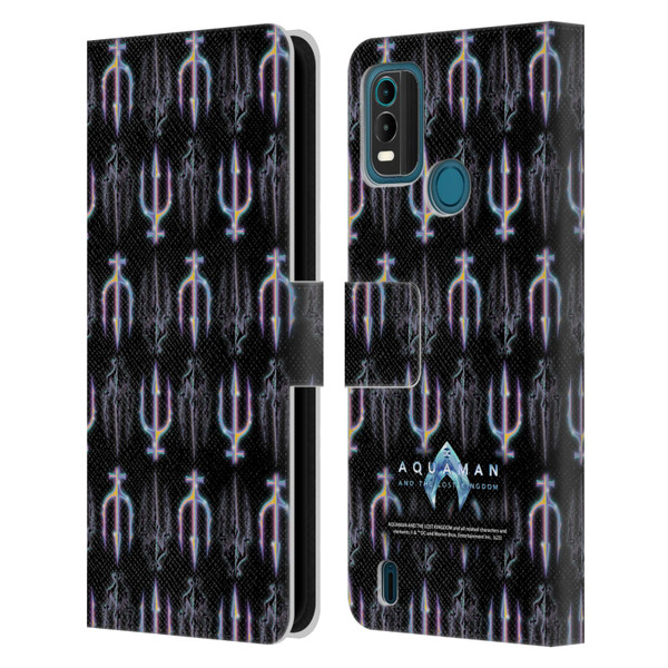 Aquaman And The Lost Kingdom Graphics Trident Pattern Leather Book Wallet Case Cover For Nokia G11 Plus