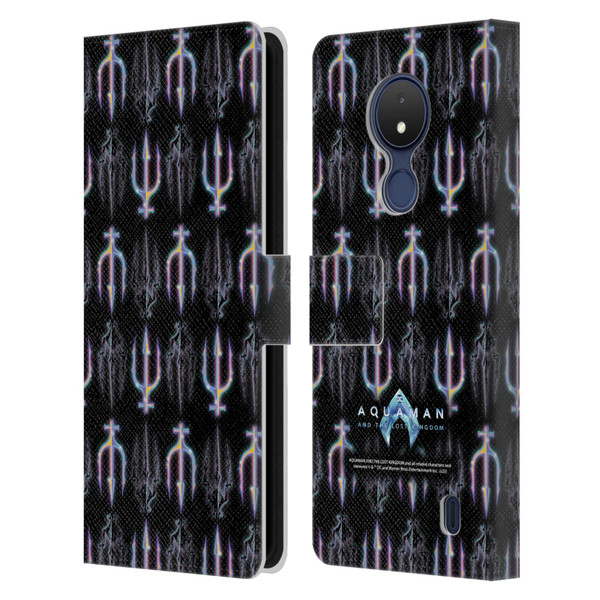 Aquaman And The Lost Kingdom Graphics Trident Pattern Leather Book Wallet Case Cover For Nokia C21