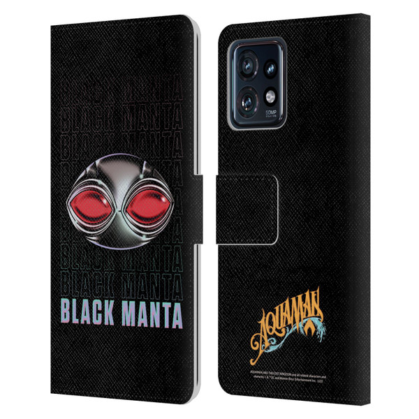 Aquaman And The Lost Kingdom Graphics Black Manta Helmet Leather Book Wallet Case Cover For Motorola Moto Edge 40 Pro