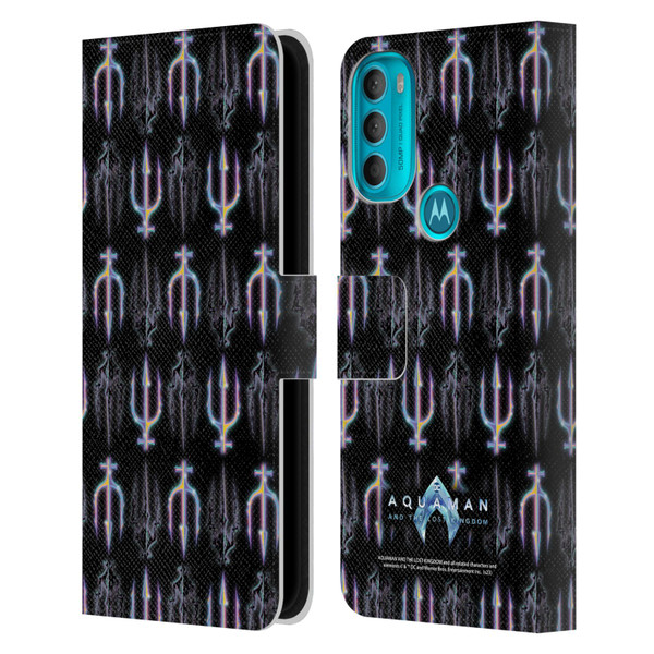 Aquaman And The Lost Kingdom Graphics Trident Pattern Leather Book Wallet Case Cover For Motorola Moto G71 5G