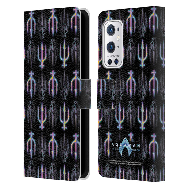 Aquaman And The Lost Kingdom Graphics Trident Pattern Leather Book Wallet Case Cover For OnePlus 9 Pro