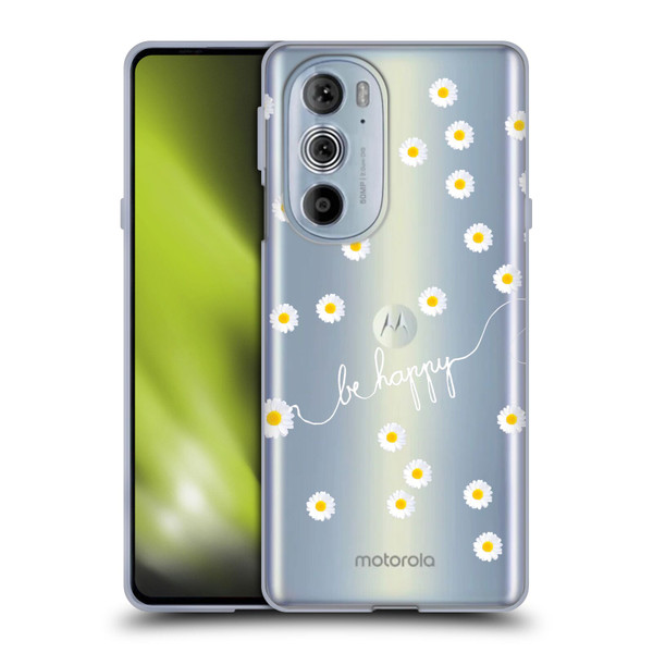 Monika Strigel Happy Daisy Clear Soft Gel Case for Motorola Edge X30