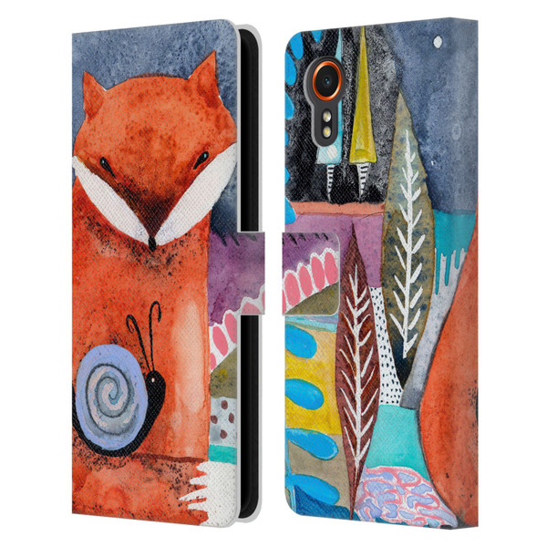 Wyanne Animals Nighty Nite Fox Leather Book Wallet Case Cover For Samsung Galaxy Xcover7 5G