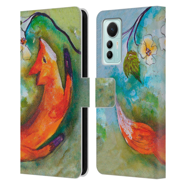 Wyanne Animals Fox In The Round Leather Book Wallet Case Cover For Xiaomi 12 Lite