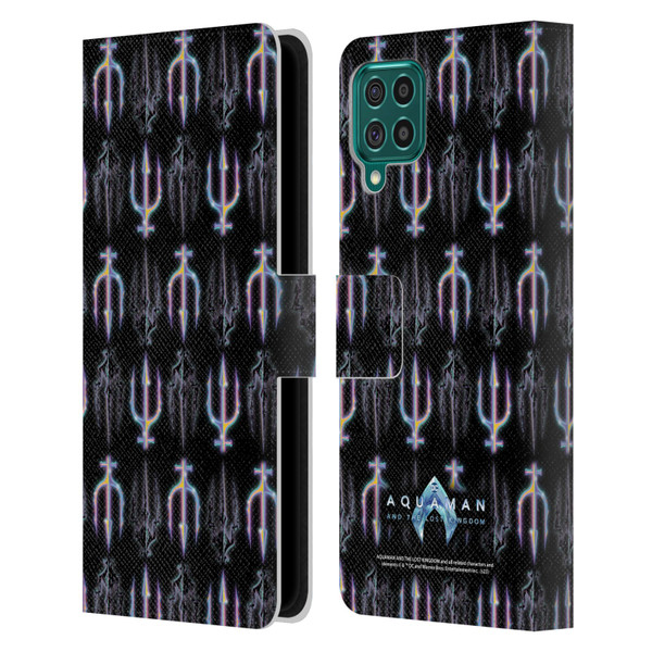 Aquaman And The Lost Kingdom Graphics Trident Pattern Leather Book Wallet Case Cover For Samsung Galaxy F62 (2021)