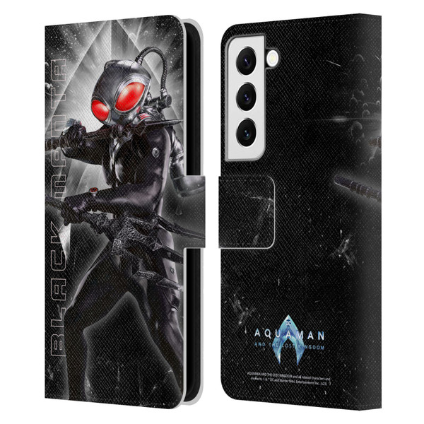 Aquaman And The Lost Kingdom Graphics Black Manta Leather Book Wallet Case Cover For Samsung Galaxy S22 5G