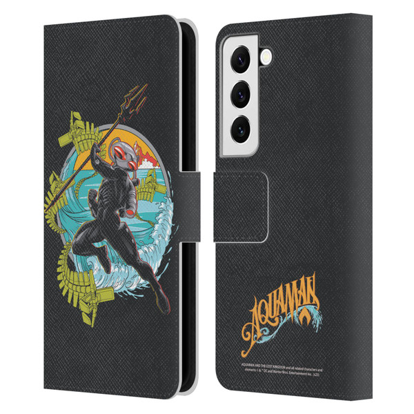 Aquaman And The Lost Kingdom Graphics Black Manta Art Leather Book Wallet Case Cover For Samsung Galaxy S22 5G