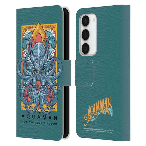 Aquaman And The Lost Kingdom Graphics Octopus Leather Book Wallet Case Cover For Samsung Galaxy S23 5G