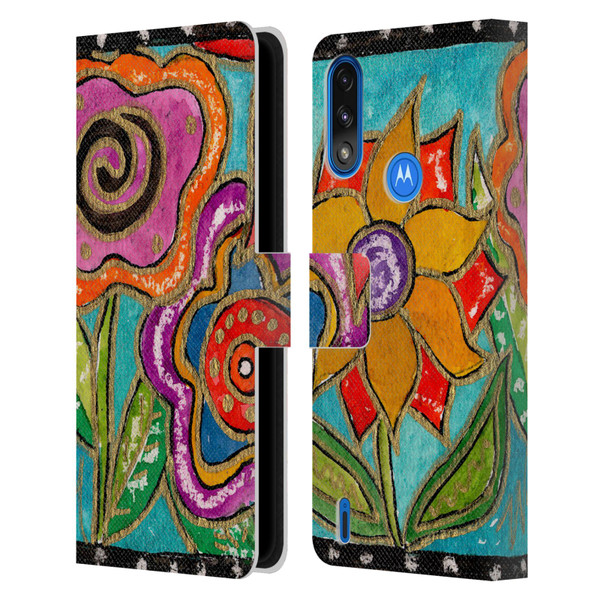 Wyanne Nature Funky Flower Garden Leather Book Wallet Case Cover For Motorola Moto E7 Power / Moto E7i Power