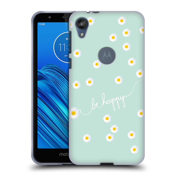 Monika Strigel Happy Daisy Mint Soft Gel Case for Motorola Moto E6