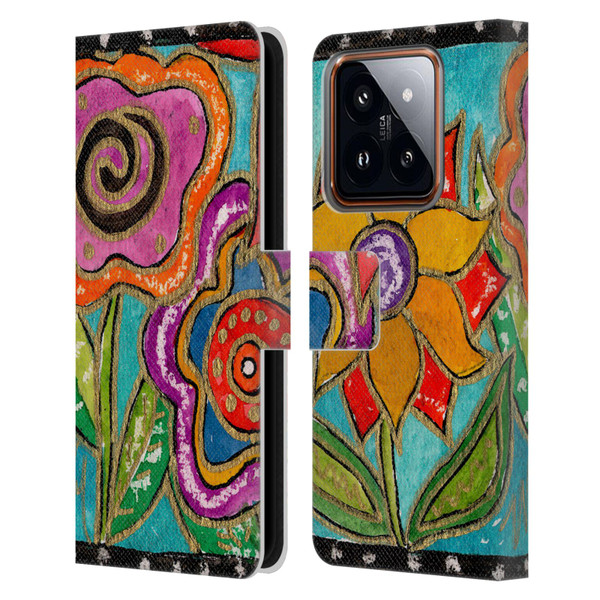 Wyanne Nature Funky Flower Garden Leather Book Wallet Case Cover For Xiaomi 14