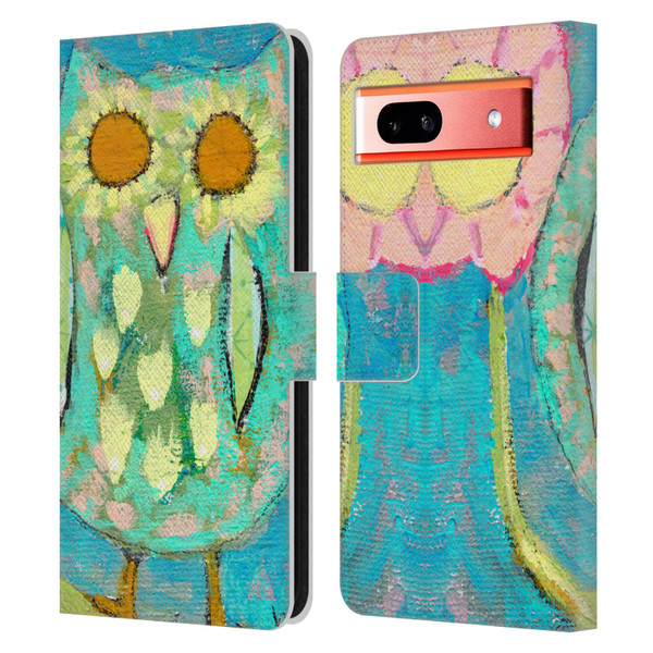 Wyanne Owl Blinded By The Light Leather Book Wallet Case Cover For Google Pixel 7a