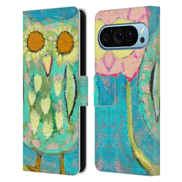 Wyanne Owl Blinded By The Light Leather Book Wallet Case Cover For Google Pixel 9 / Pixel 9 Pro