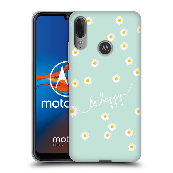Monika Strigel Happy Daisy Mint Soft Gel Case for Motorola Moto E6 Plus