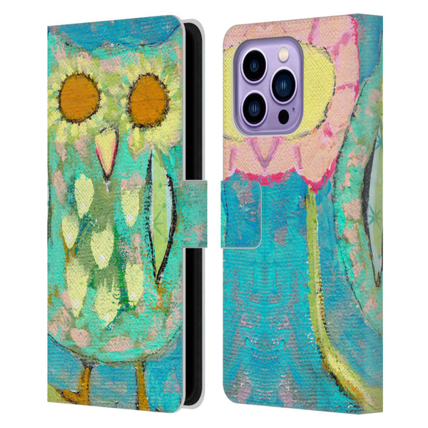 Wyanne Owl Blinded By The Light Leather Book Wallet Case Cover For Apple iPhone 14 Pro Max