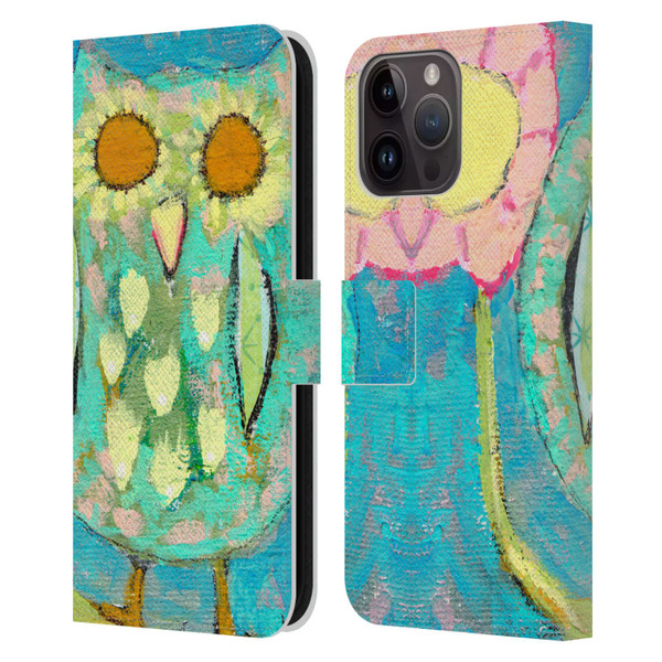 Wyanne Owl Blinded By The Light Leather Book Wallet Case Cover For Apple iPhone 15 Pro Max