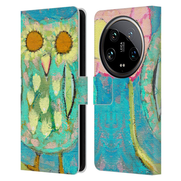 Wyanne Owl Blinded By The Light Leather Book Wallet Case Cover For Xiaomi 14 Ultra