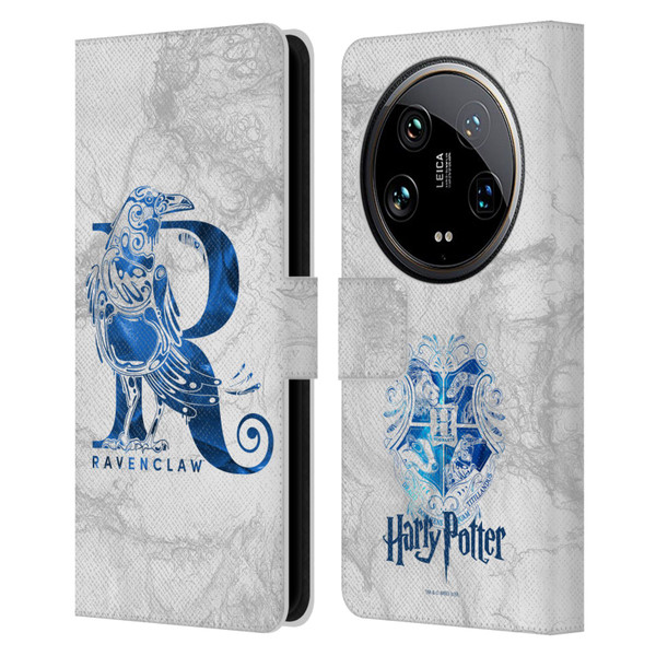 Harry Potter Deathly Hallows IX Ravenclaw Aguamenti Leather Book Wallet Case Cover For Xiaomi 14 Ultra