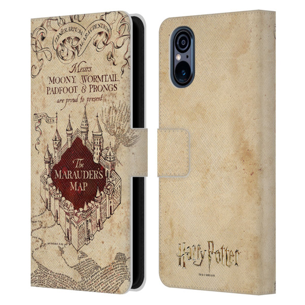 Harry Potter Prisoner Of Azkaban II The Marauder's Map Leather Book Wallet Case Cover For Sony Xperia 5 V 5G