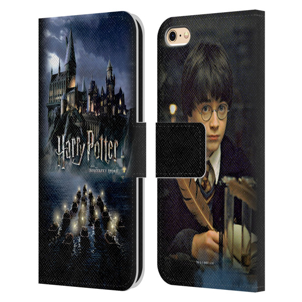 Harry Potter Sorcerer's Stone II Castle Leather Book Wallet Case Cover For Apple iPhone 6 / iPhone 6s